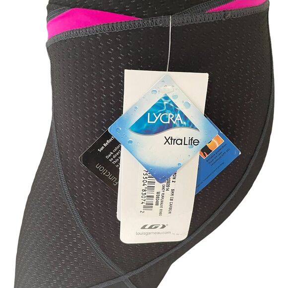 Louis Garneau Padded Black / Fuchsia Cycling Shorts XS S 0 2 4 WOMENS NWT NEW - Picture 4 of 10
